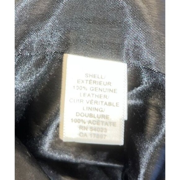 Vintage Banana Republic Womens Black L100 % Genuine Leather Button-Up Coat Size - Picture 7 of 7